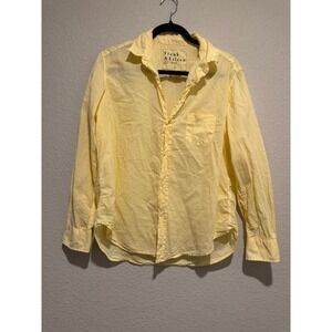 Frank Eileen Eileen Relaxed Fit Button Down Shirt Yellow Cotton Small 2132